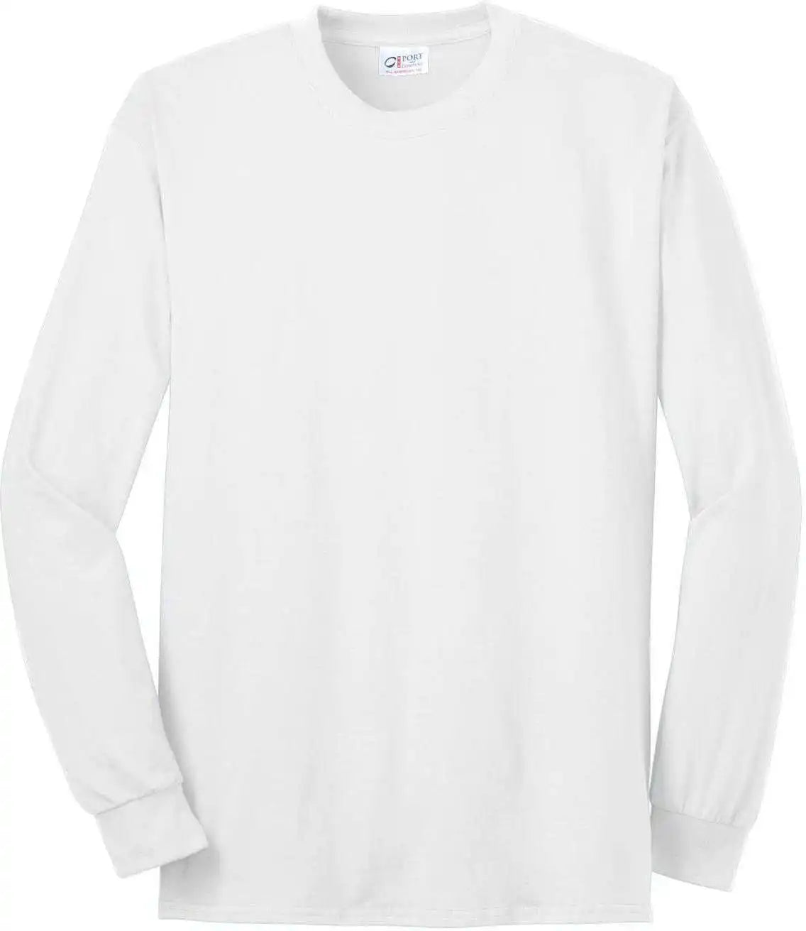 Port &amp; Company Usa100ls Long Sleeve All-american Tee - White