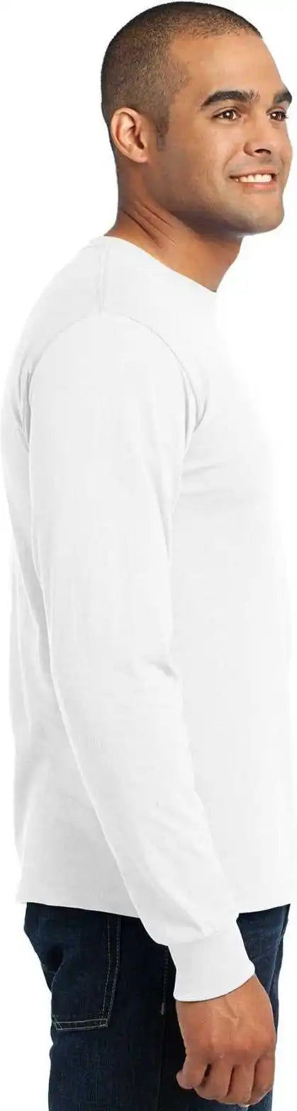 Port &amp; Company Usa100ls Long Sleeve All-american Tee - White