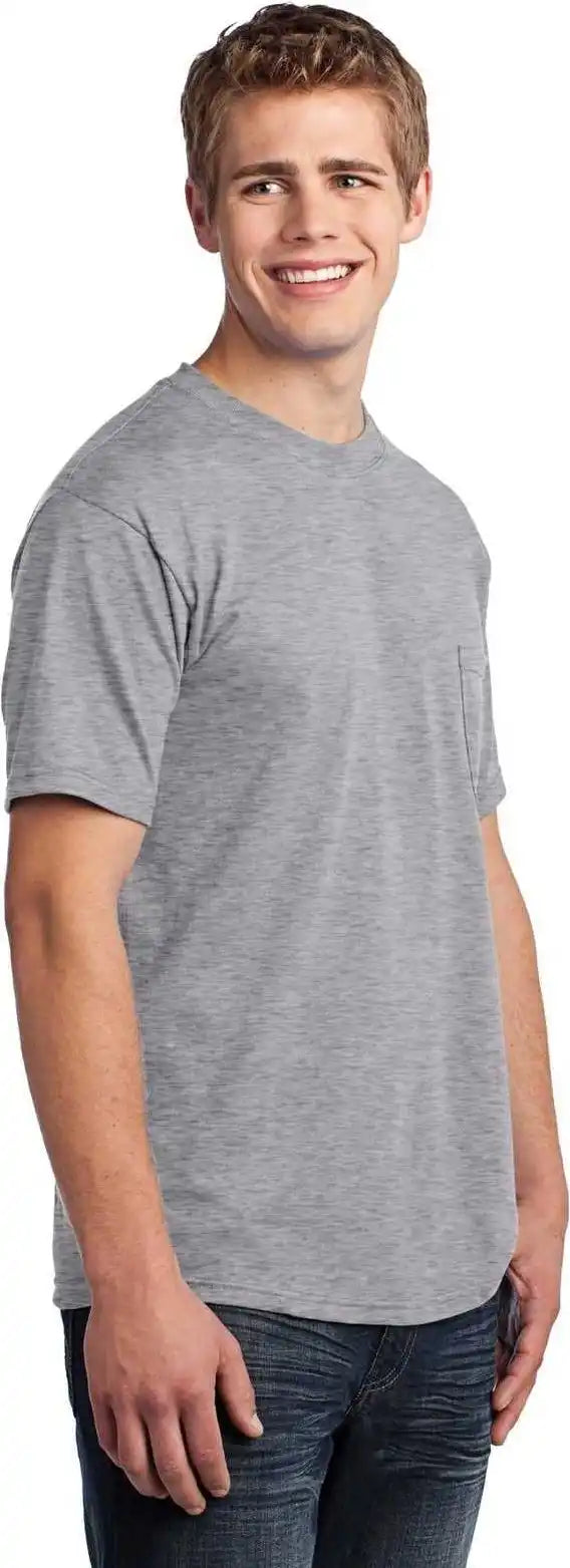 Port &amp; Company Usa100p All-american Pocket Tee - Athletic Heather