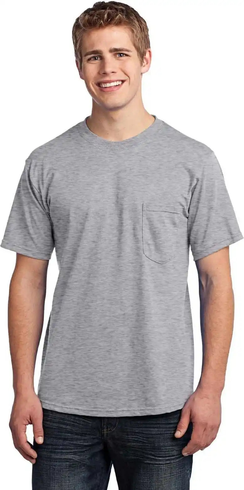 Port &amp; Company Usa100p All-american Pocket Tee - Athletic Heather