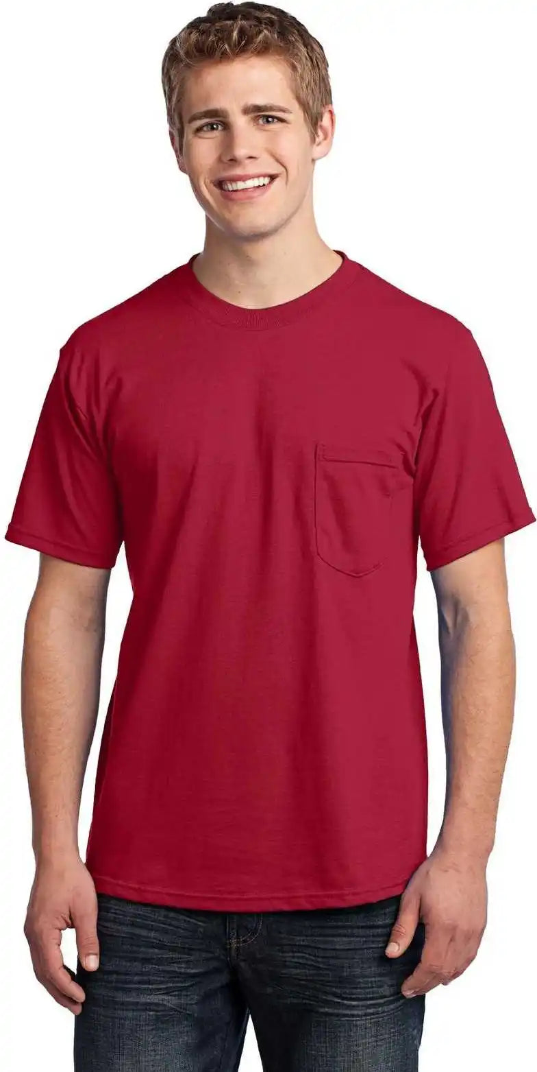 Port &amp; Company Usa100p All-american Pocket Tee - Red