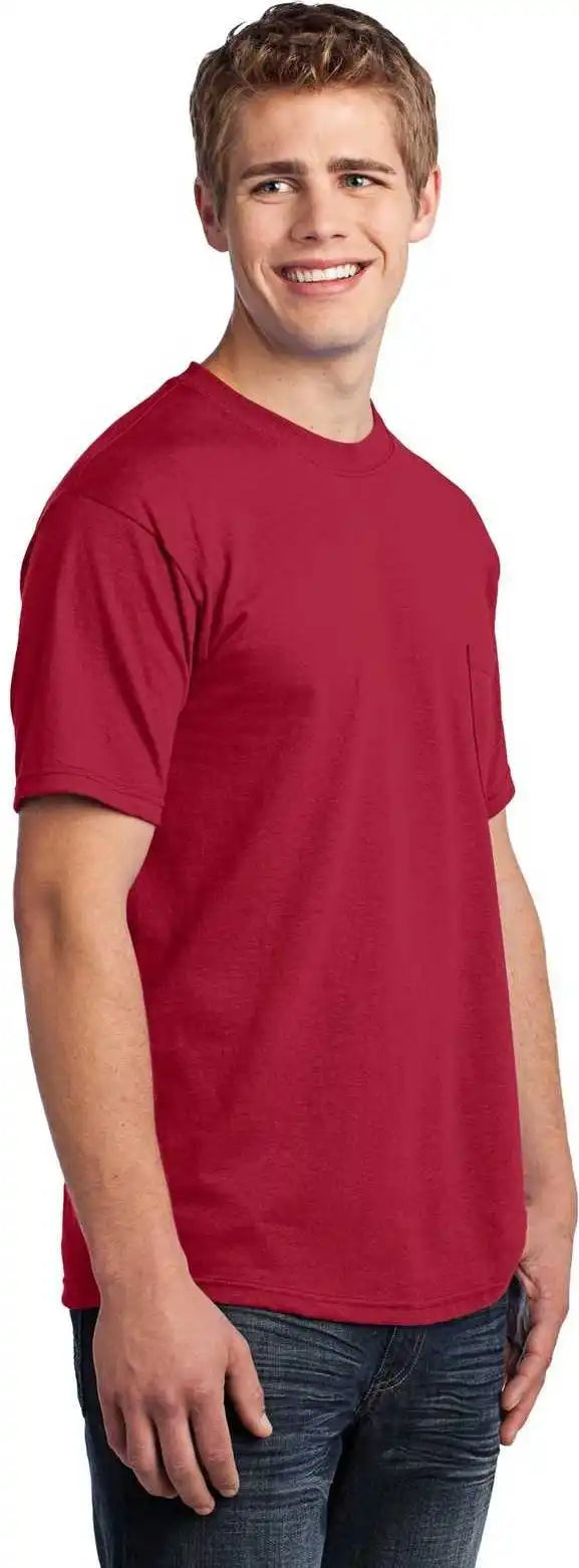 Port &amp; Company Usa100p All-american Pocket Tee - Red