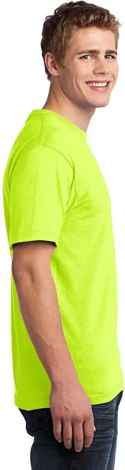 Port &amp; Company Usa100p All-american Pocket Tee - Safety Green