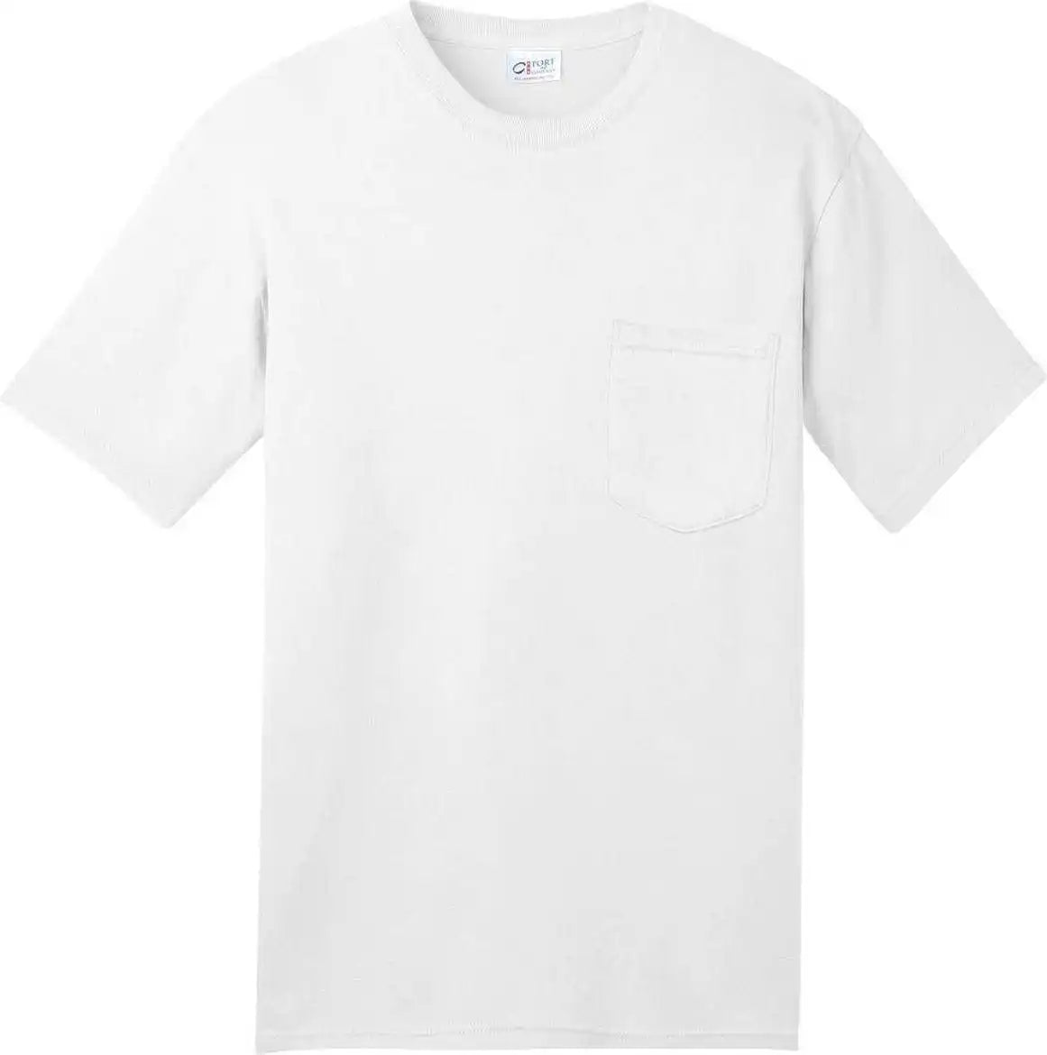 Port &amp; Company Usa100p All-american Pocket Tee - White