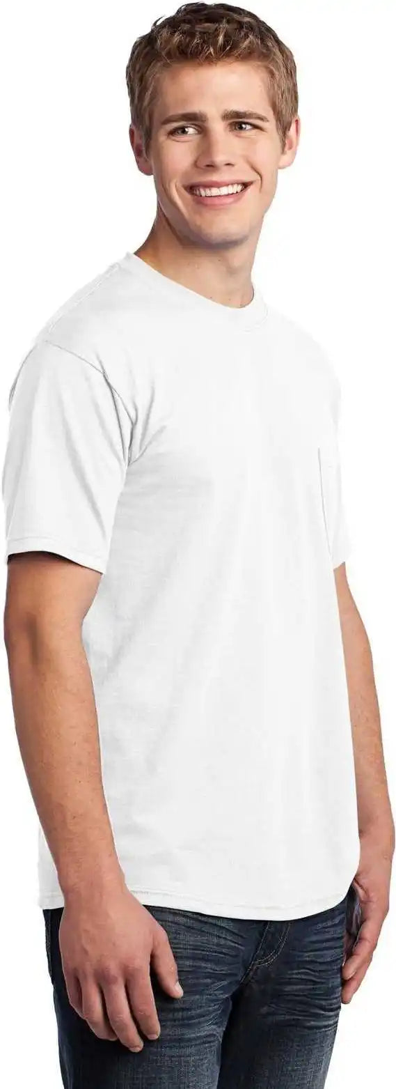 Port &amp; Company Usa100p All-american Pocket Tee - White