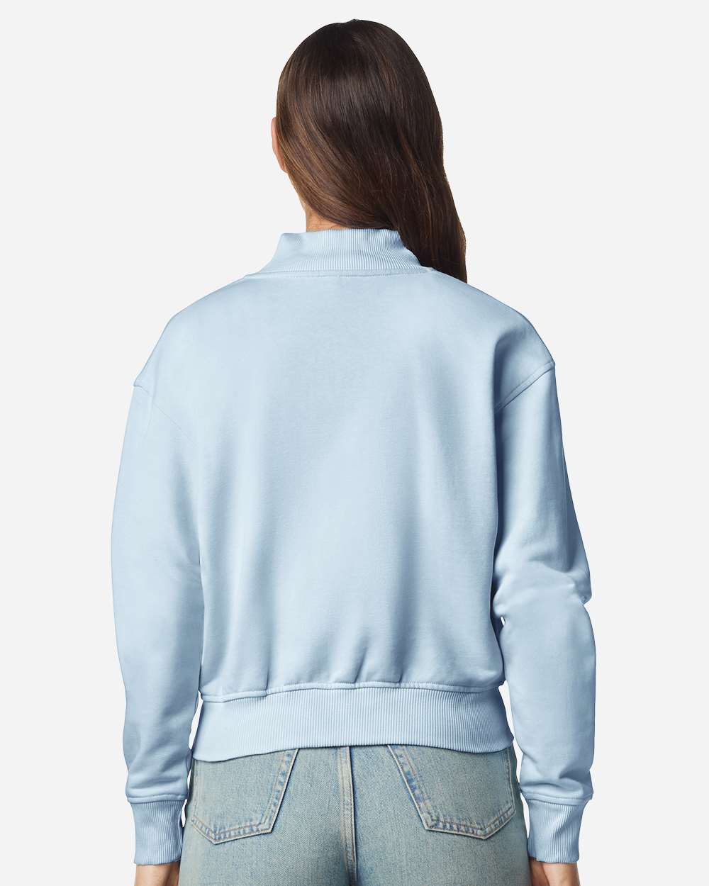 Powder Blue Women's French Terry Full-Zip Jacket - FTJ00