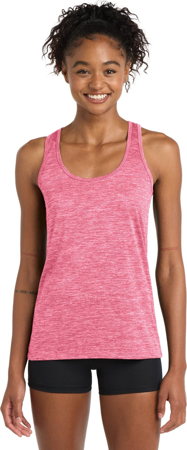 Power Pink Ele Sport-Tek Women's PosiCharge Electric Heather Racerback Tank. LST396