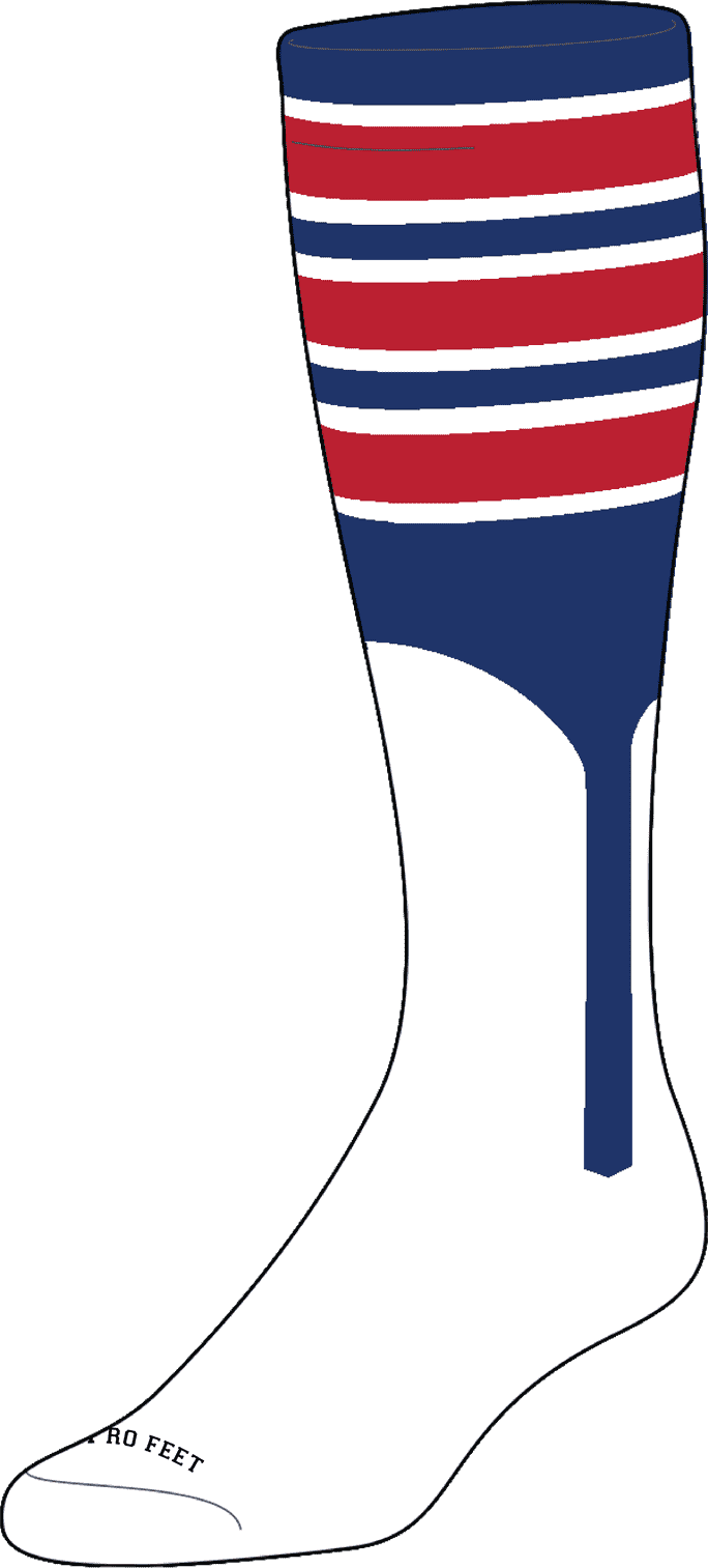 Pro Feet 2-1 Knee High Stirrup Socks - Royal White Scarlet