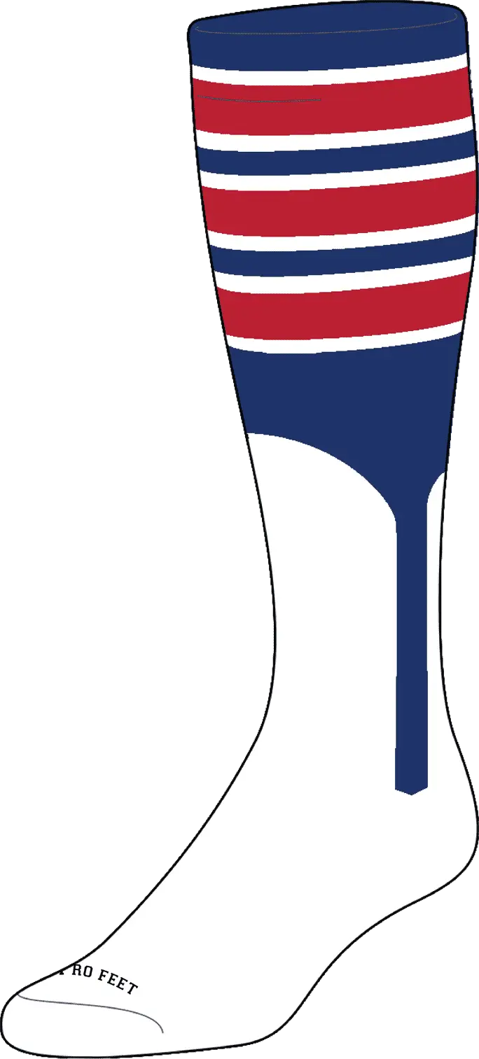 Pro Feet 2-1 Knee High Stirrup Socks - Royal White Scarlet