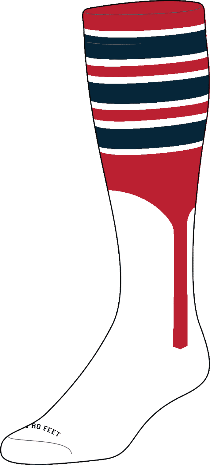 Pro Feet 2-1 Knee High Stirrup Socks -scarlet White Navy