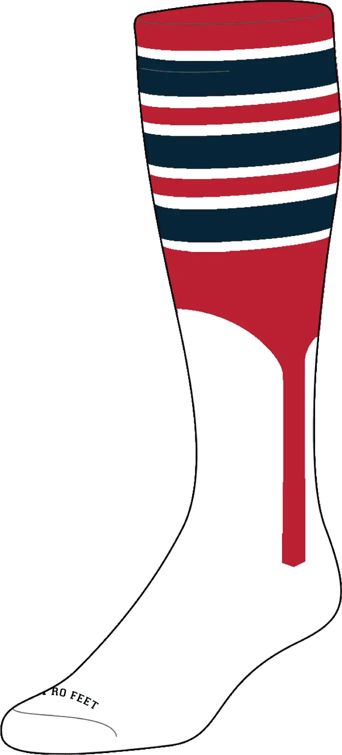 Pro Feet 2-1 Knee High Stirrup Socks -scarlet White Navy