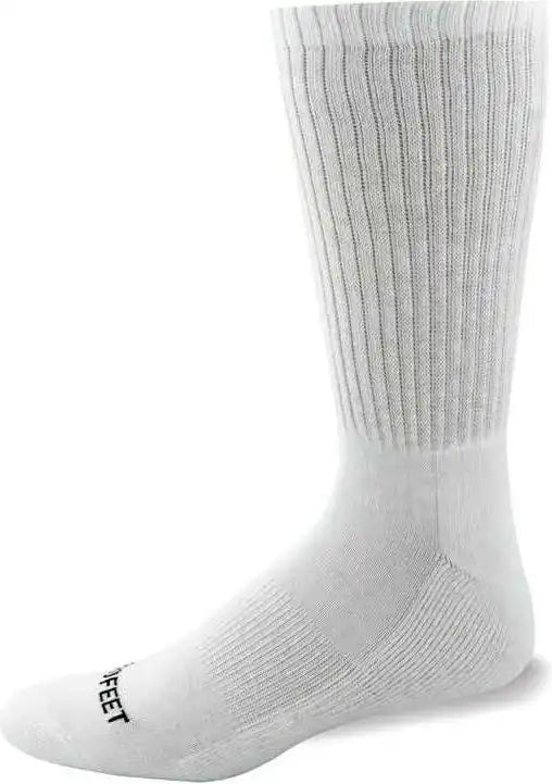 Pro Feet 204 Cotton Crew Socks - White - Adult