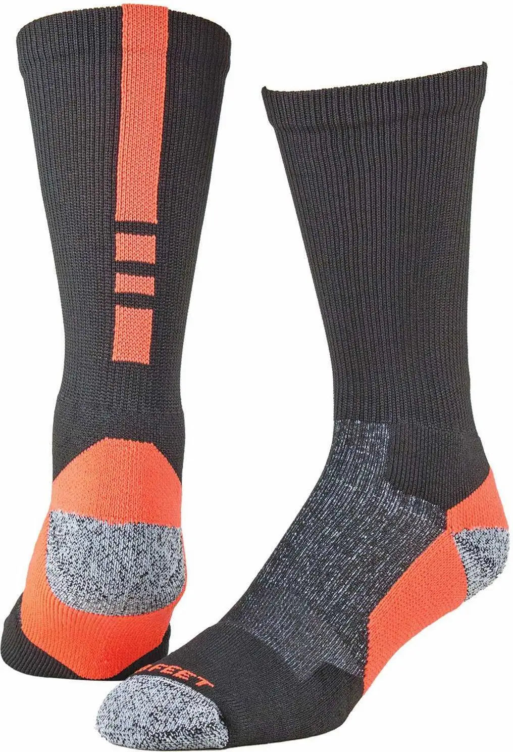 Pro Feet 238 Performance Shooter 2.0 Crew Socks - Black Neon Orange