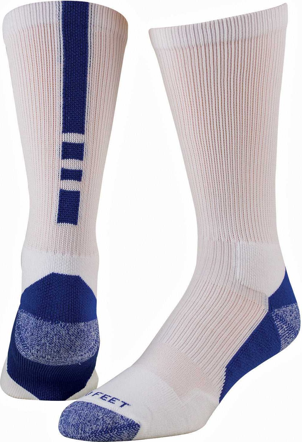 Pro Feet 238 Performance Shooter 2.0 Crew Socks - White Royal