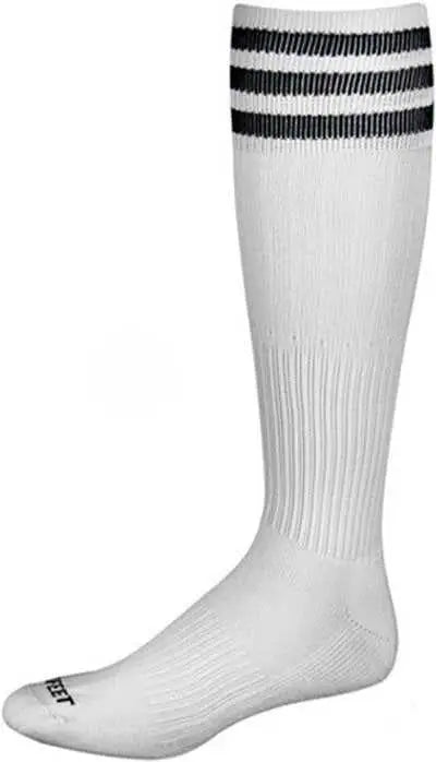 Pro Feet 268 3 Stripe Soccer Socks - White Black