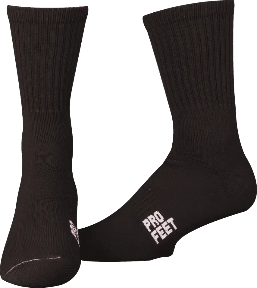 Pro Feet 385 Colored Crew Socks -- Black