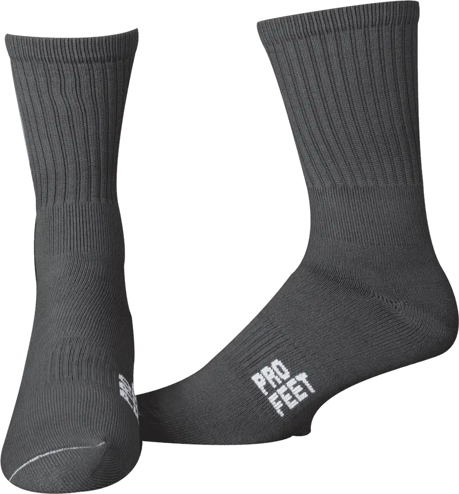 Pro Feet 385 Colored Crew Socks -- Graphite