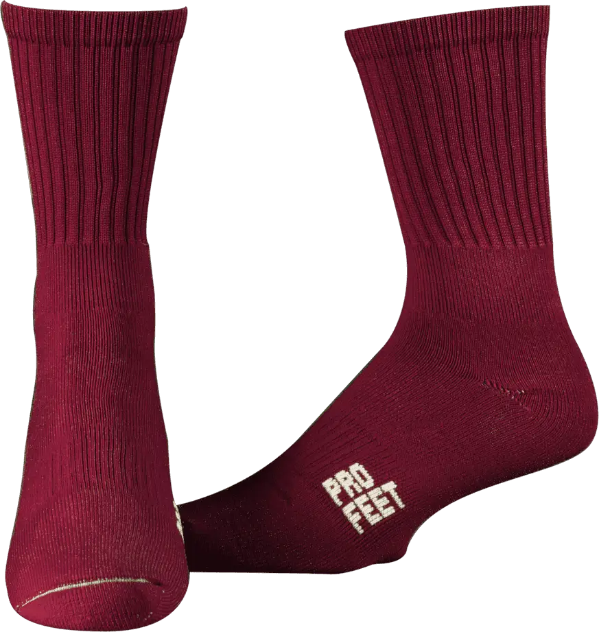 Pro Feet 385 Colored Crew Socks --maroon