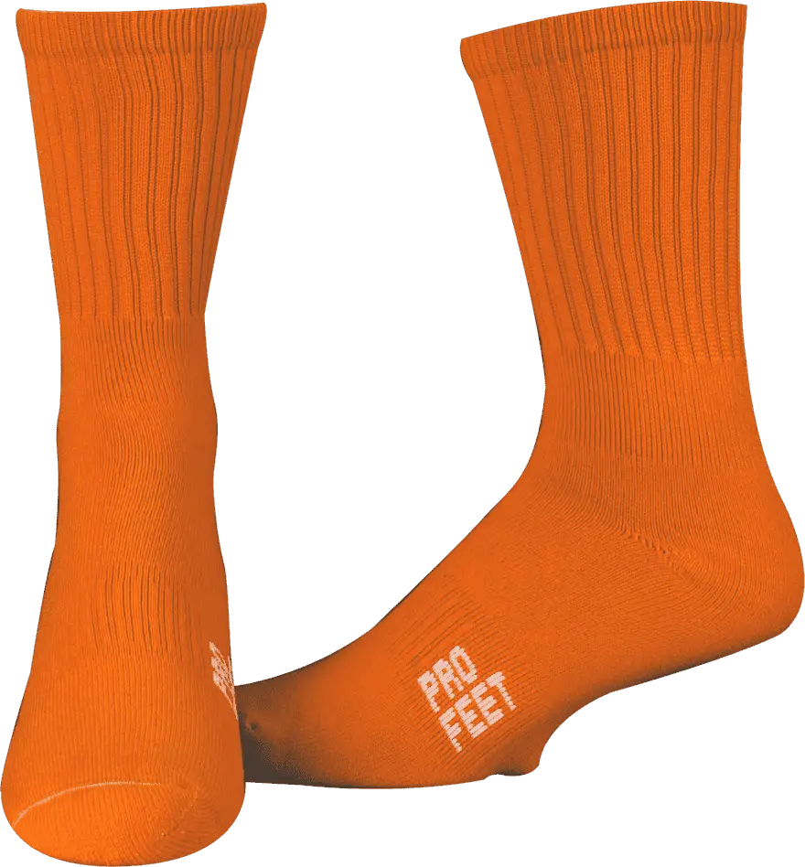 Pro Feet 385 Colored Crew Socks -- Orange