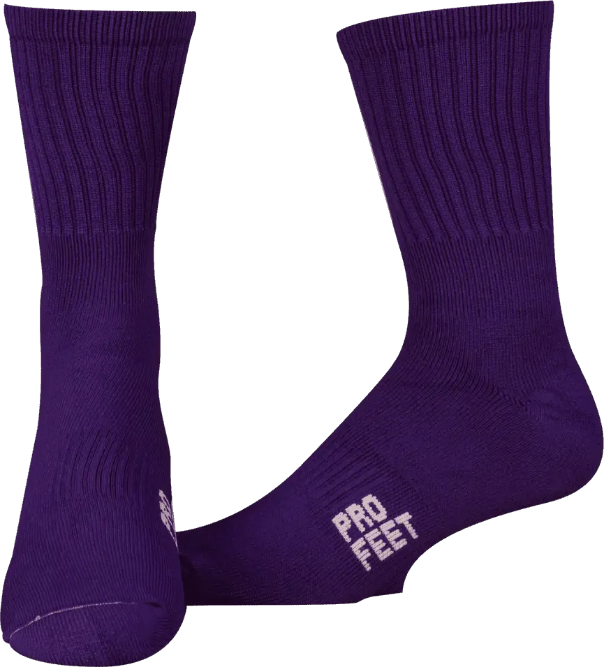 Pro Feet 385 Colored Crew Socks -- Purple