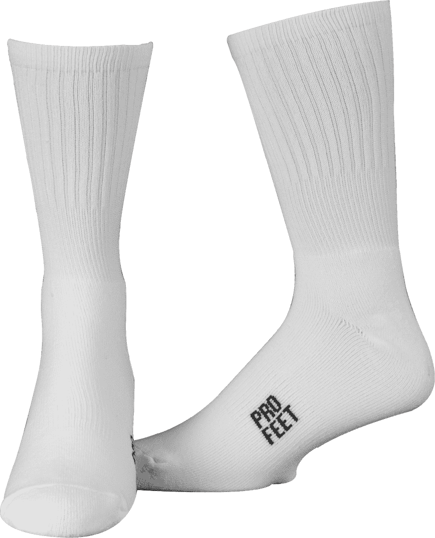 Pro Feet 385 Colored Crew Socks - White