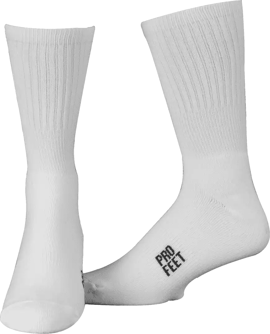 Pro Feet 385 Colored Crew Socks - White