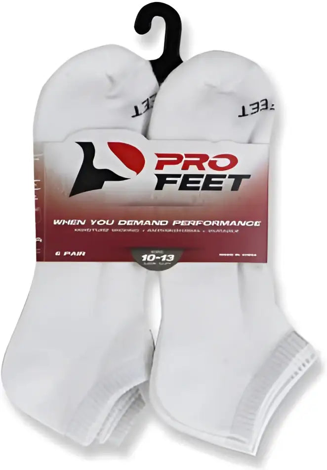 Pro Feet 5283/6 Performance Physical Low Cut (6 Pair Pkg) Socks - White