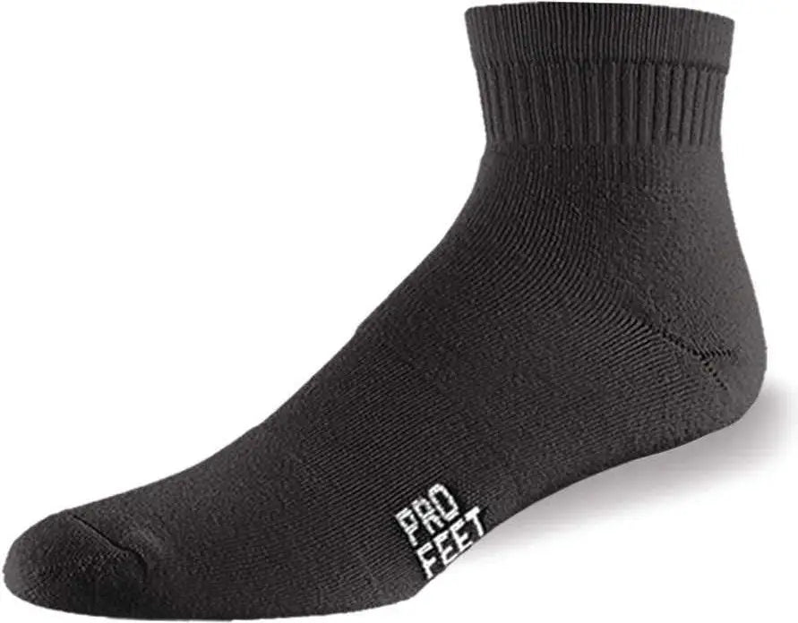 Pro Feet 5286/6 Performance Physical Quarter (6 Pair Pkg) Socks - Black