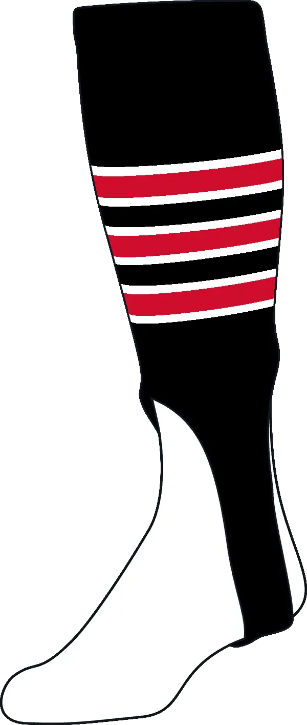 Pro Feet Stirrups 18’’ Length - Black White Scarlet