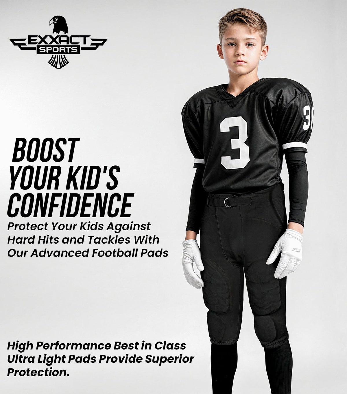 Proline Boys Integrated Football Pants with 7 Flex Pads Royal Blue (youth)