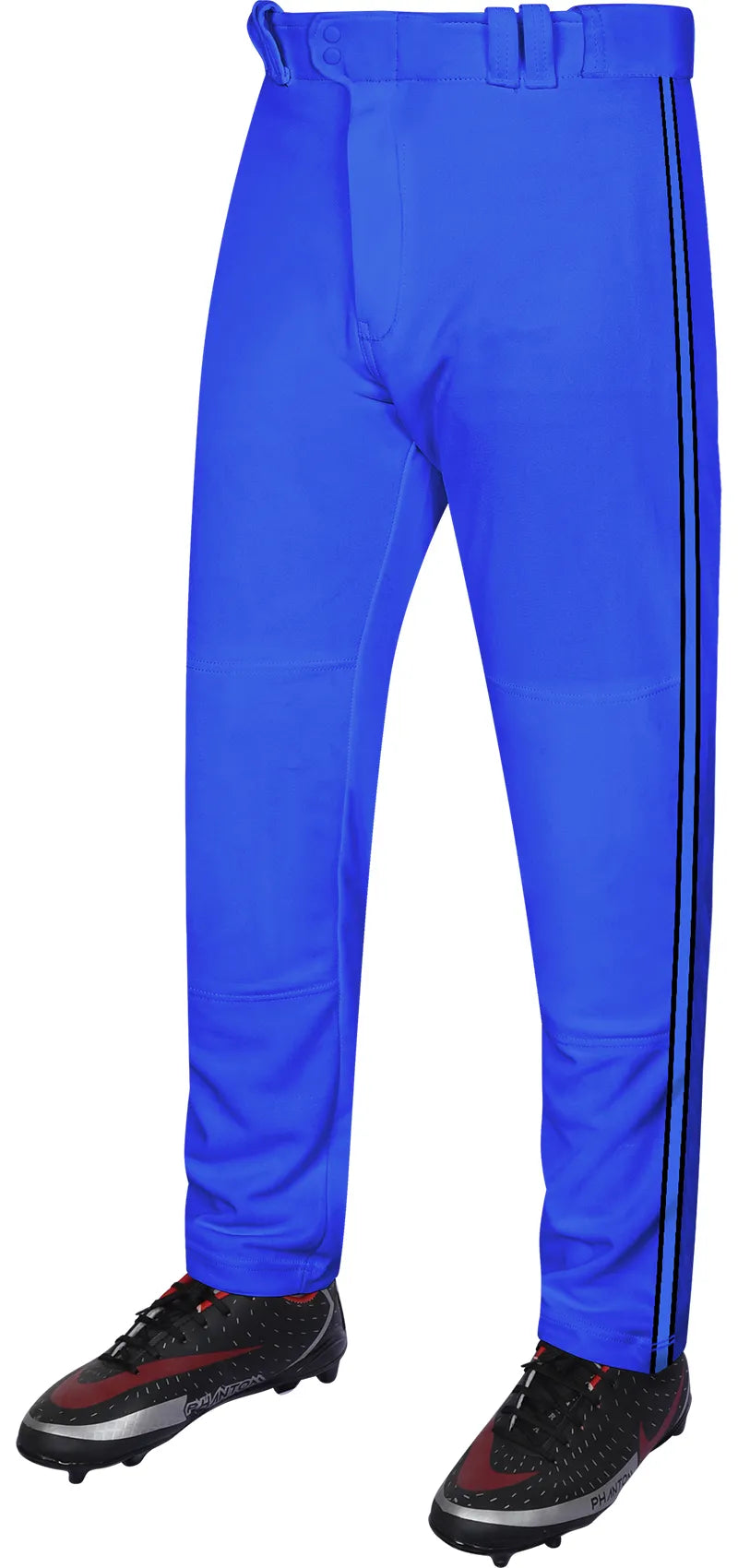 Proline Youth Full Length Baseball Pants with Stripes (royal Blue) - Royal Blue/black / X-small
