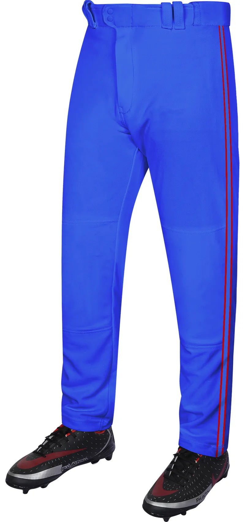 Proline Youth Full Length Baseball Pants with Stripes (royal Blue) - Royal Blue/red / X-small