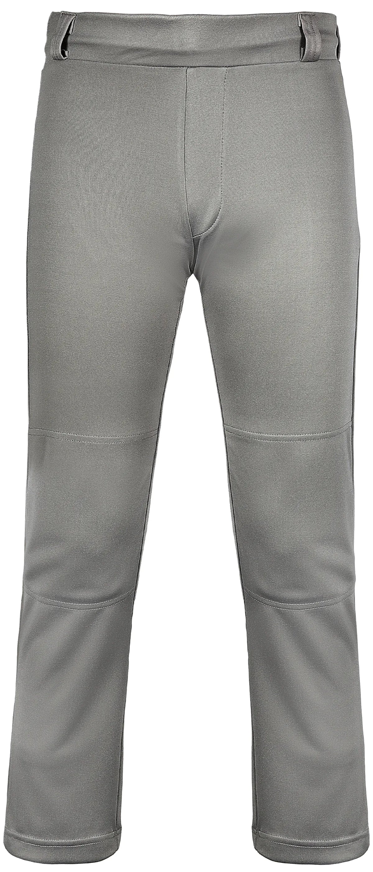 Pull-up Boys Baseball Pants with Adjustable Drawstring Full Length & open bottom (gray)