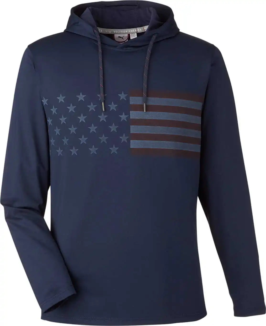 Puma Golf 537474 Men’s Volition Striped Hooded Pullover - Navy Blazer