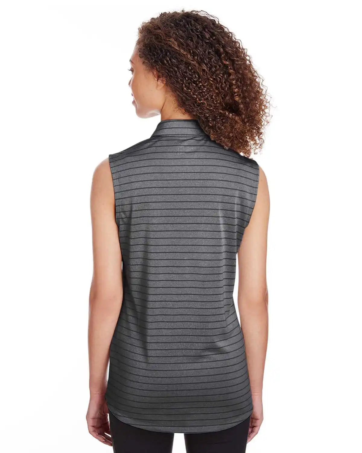 Puma Golf 597222 Ladies’ Rotation Stripe Sleeveless Polo - Black - Ladies Xs