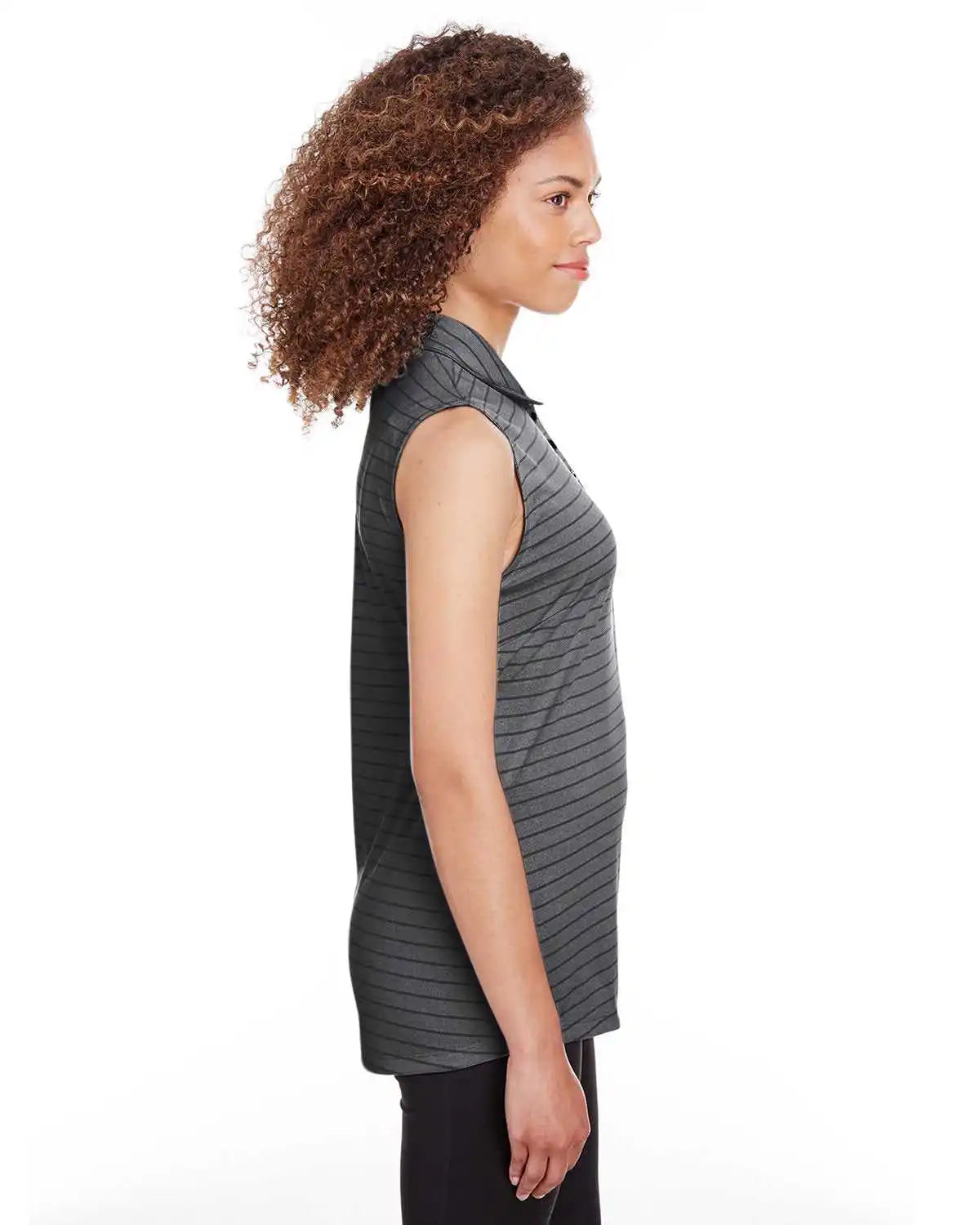 Puma Golf 597222 Ladies’ Rotation Stripe Sleeveless Polo - Black - Ladies Xs