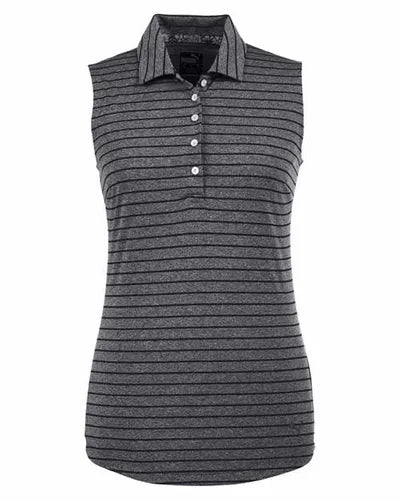 Puma Golf 597222 Ladies’ Rotation Stripe Sleeveless Polo - Black - Ladies Xs