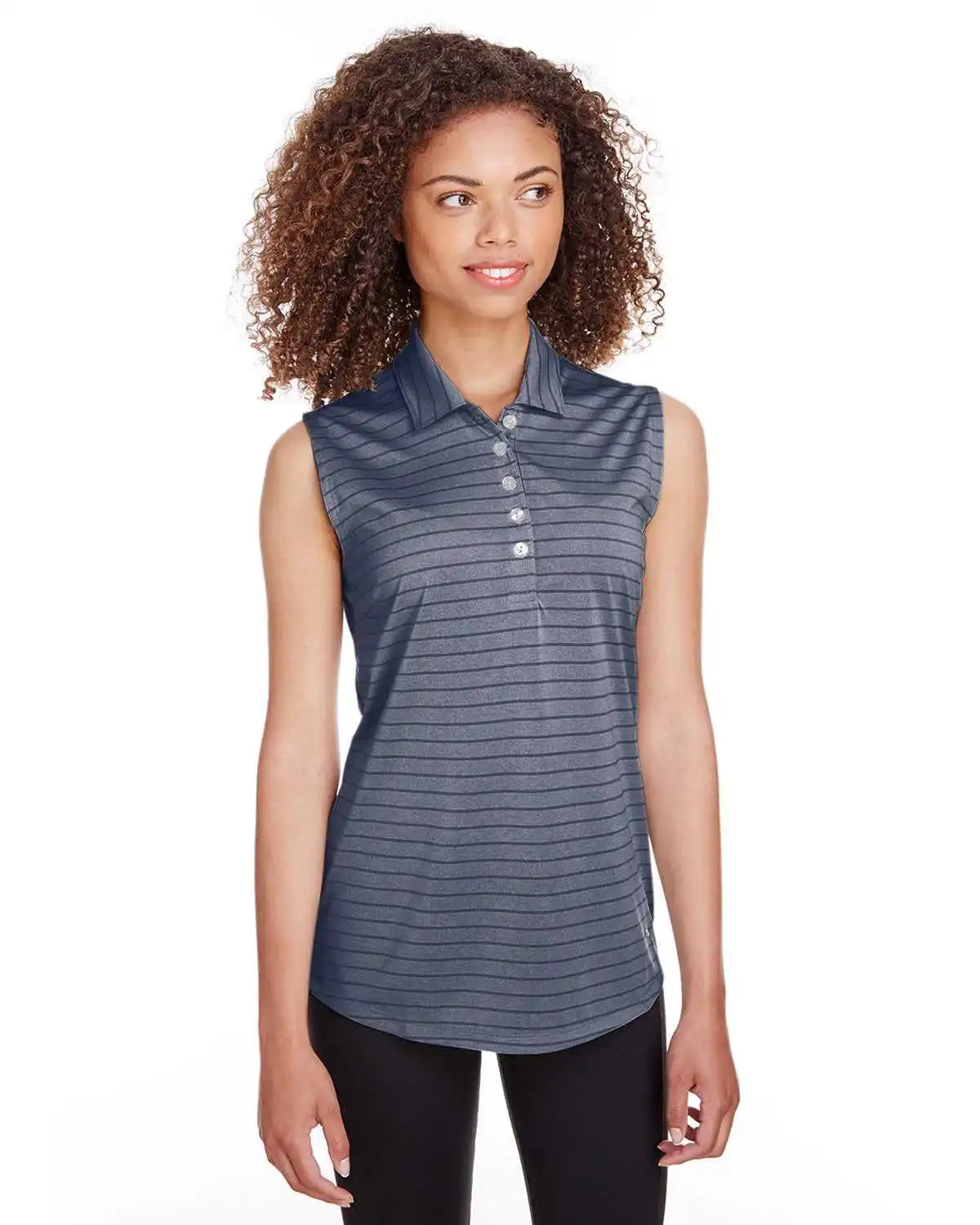 Puma Golf 597222 Ladies’ Rotation Stripe Sleeveless Polo - Peacoat - Navy / Ladies Xs
