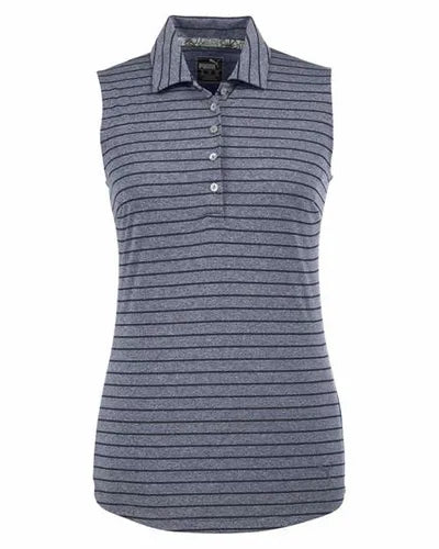 Puma Golf 597222 Ladies’ Rotation Stripe Sleeveless Polo - Peacoat - Navy / Ladies Xs