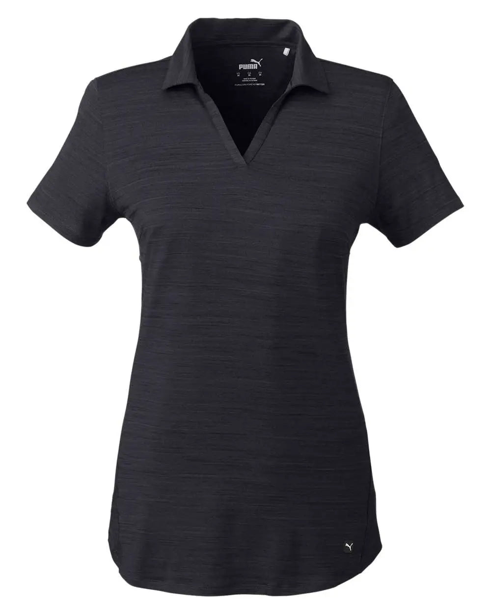 Puma Golf 597695 Women’s Cloudspun Free V-neck Polo - Black Heather