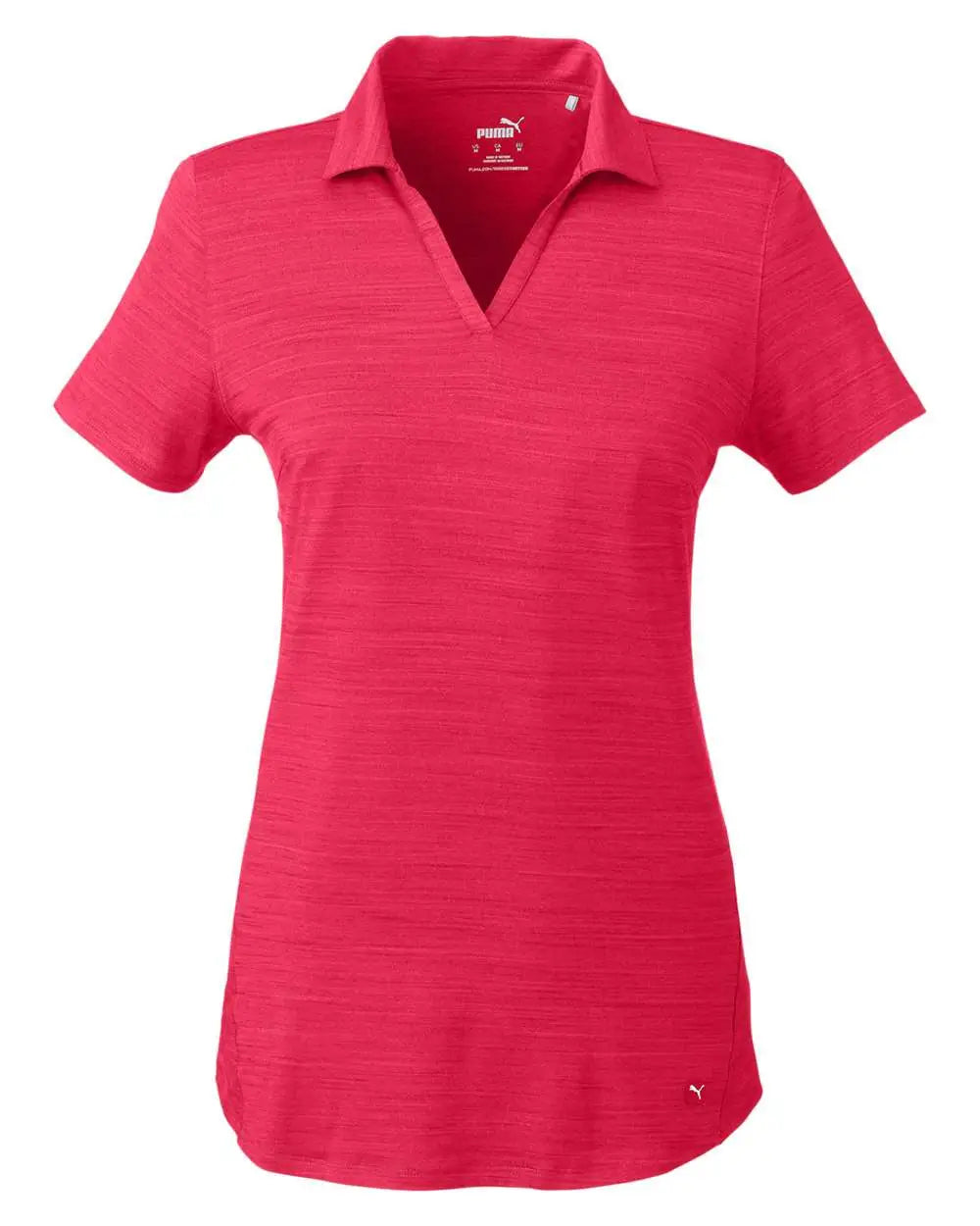 Puma Golf 597695 Women’s Cloudspun Free V-neck Polo - Teaberry Heather