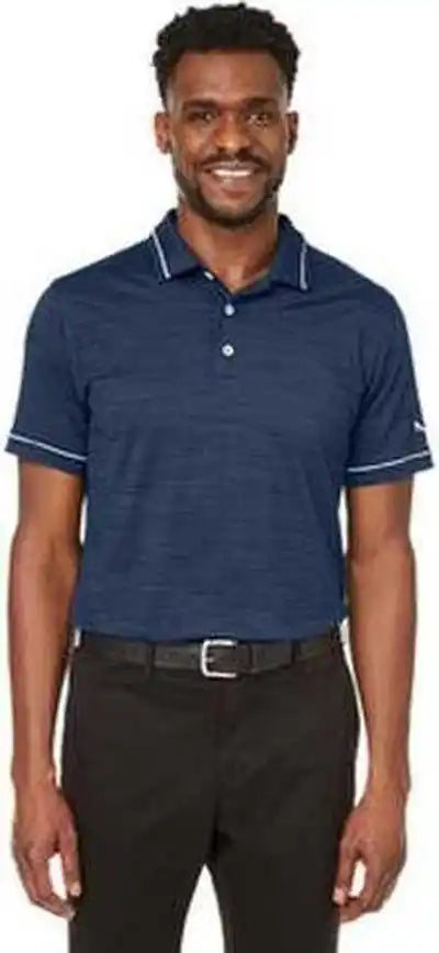 Puma Golf 599117 Men’s Cloudspun Monarch Polo - Navy Blzr Heather Hr