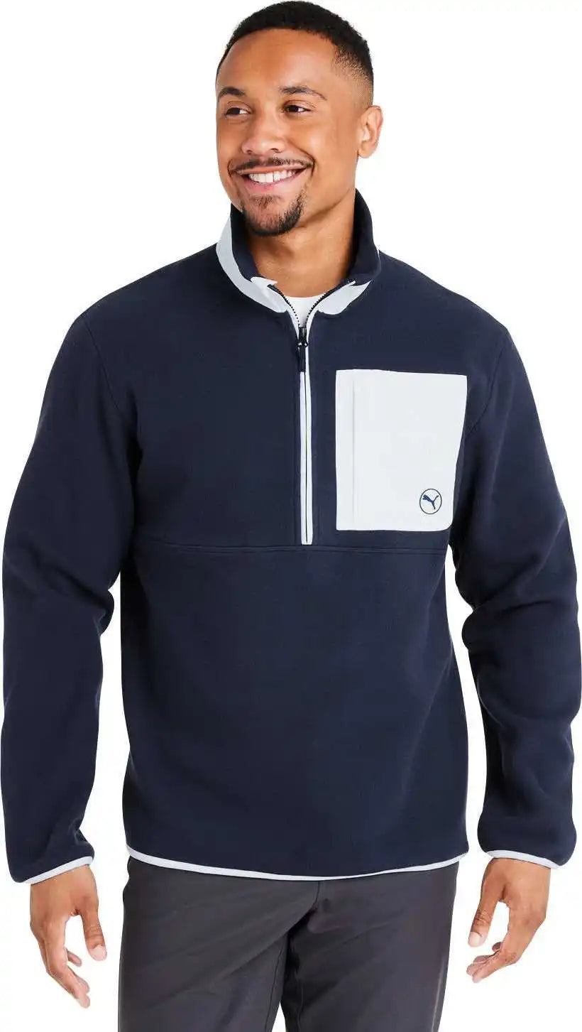 Puma Golf 628407 Men’s Fleece Quarter-zip - Deep Nvy
