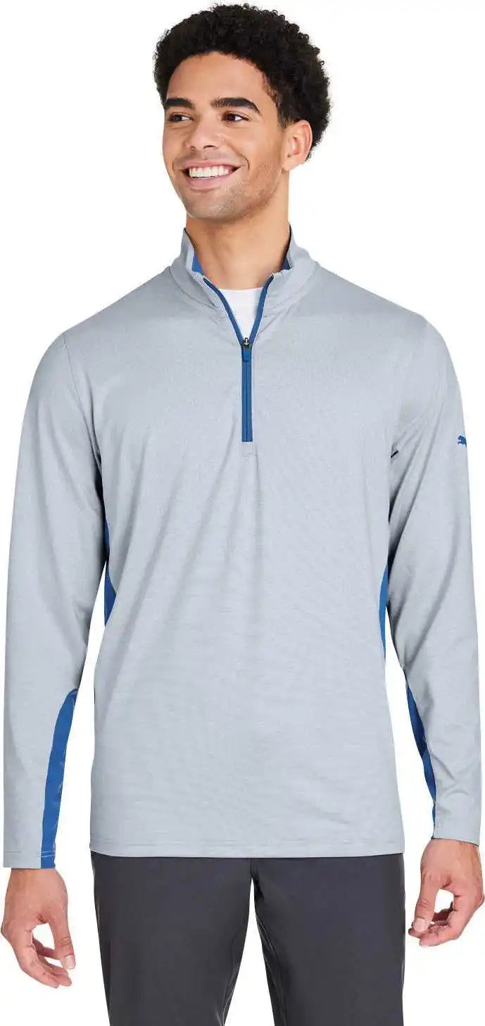 Puma Golf Pg410 Men’s Mesa Stripe Quarter-zip - Lake Blu