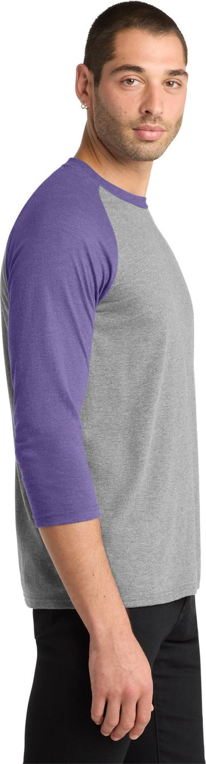 Purple Fr/Gy F District Perfect Tri 3/4-Sleeve Raglan. DM136