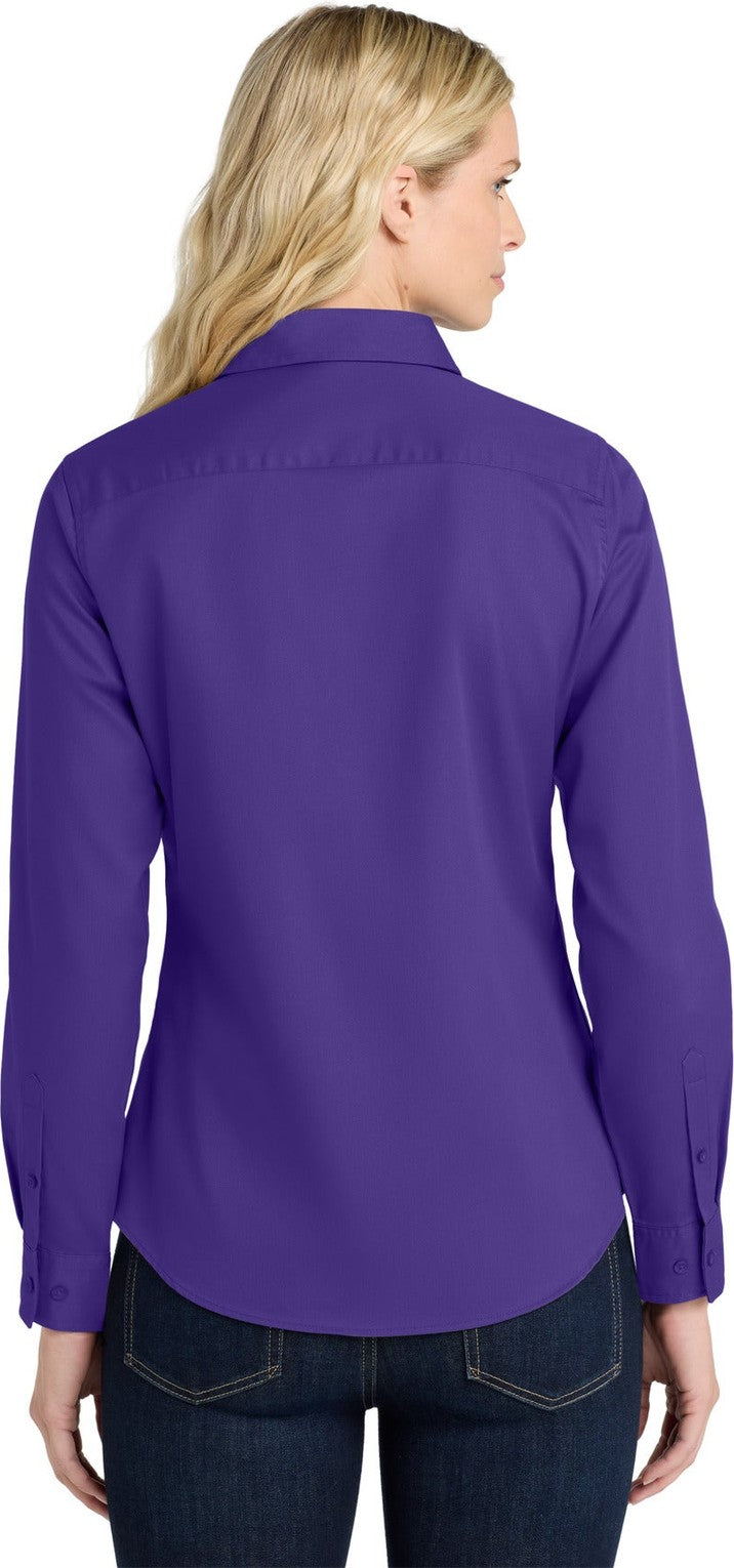 Purple Port Authority Women's Long Sleeve Easy Care Shirt. L608