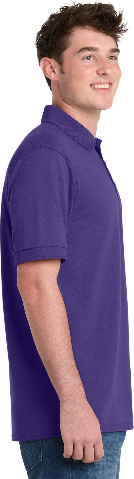 Purple Port & Co Core Blend Jersey Knit Polo. KP55