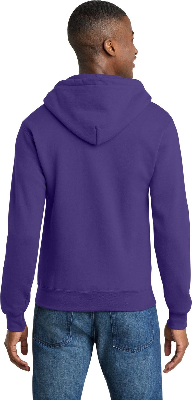 Purple Port & Co Core Fleece Full-Zip Hooded Sweatshirt. PC78ZH
