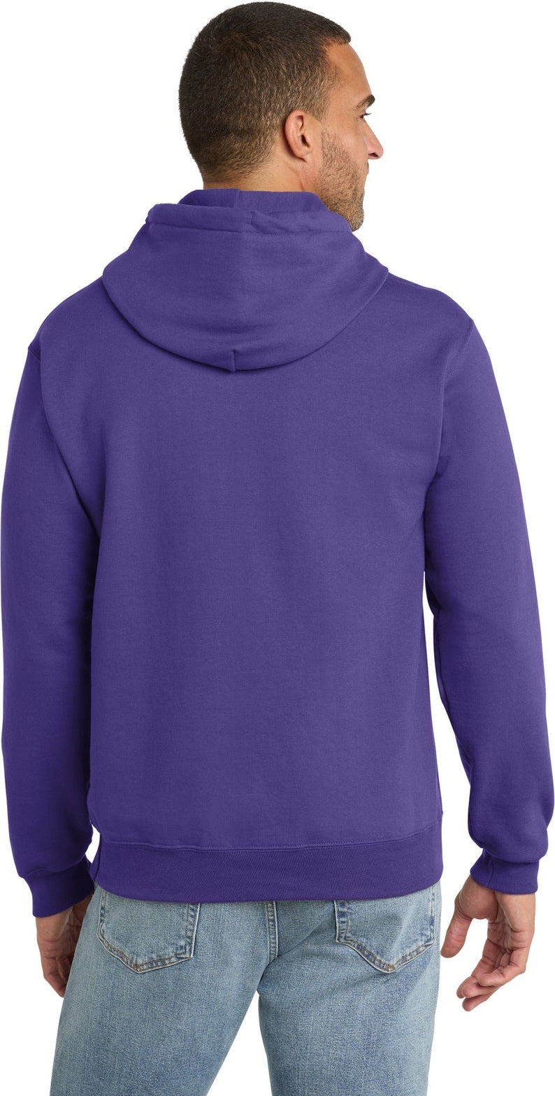 Purple Port & Co Essential Fleece Pullover Hooded Sweatshirt. PC90H