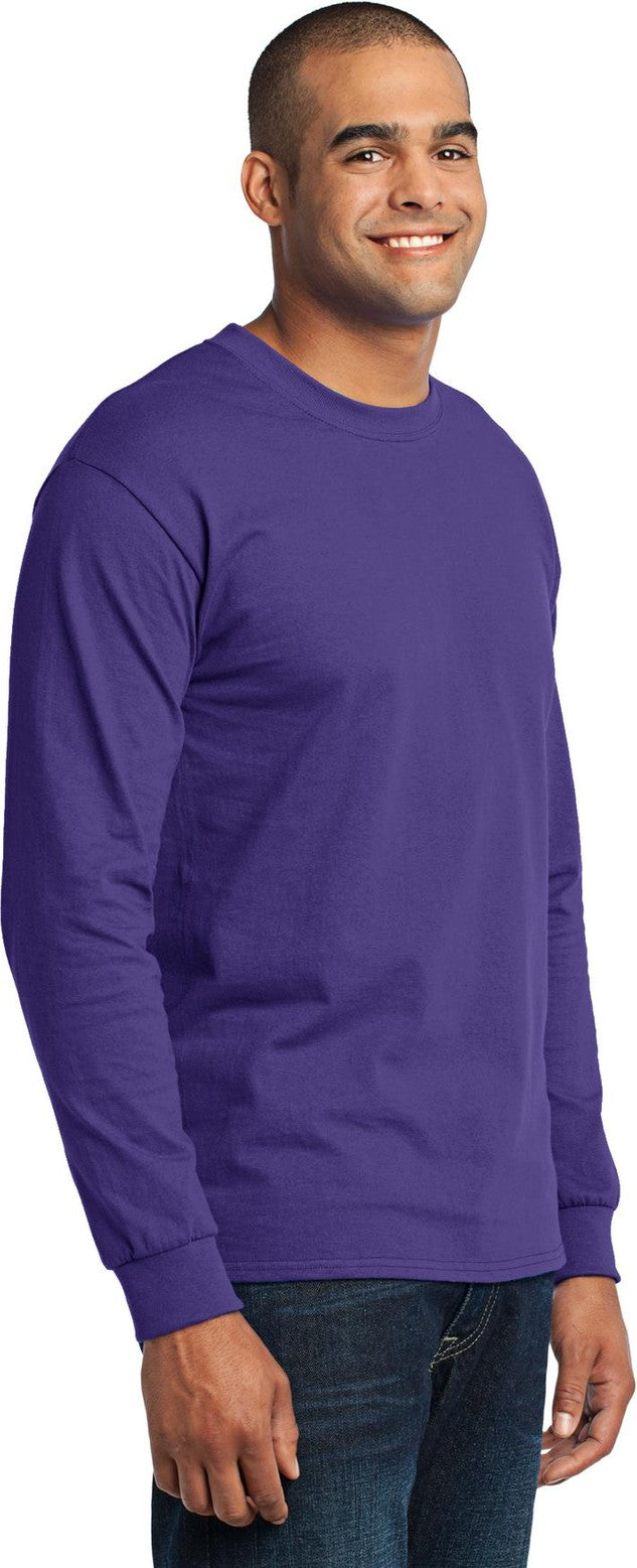 Purple Port & Co Long Sleeve Core Blend Tee. PC55LS
